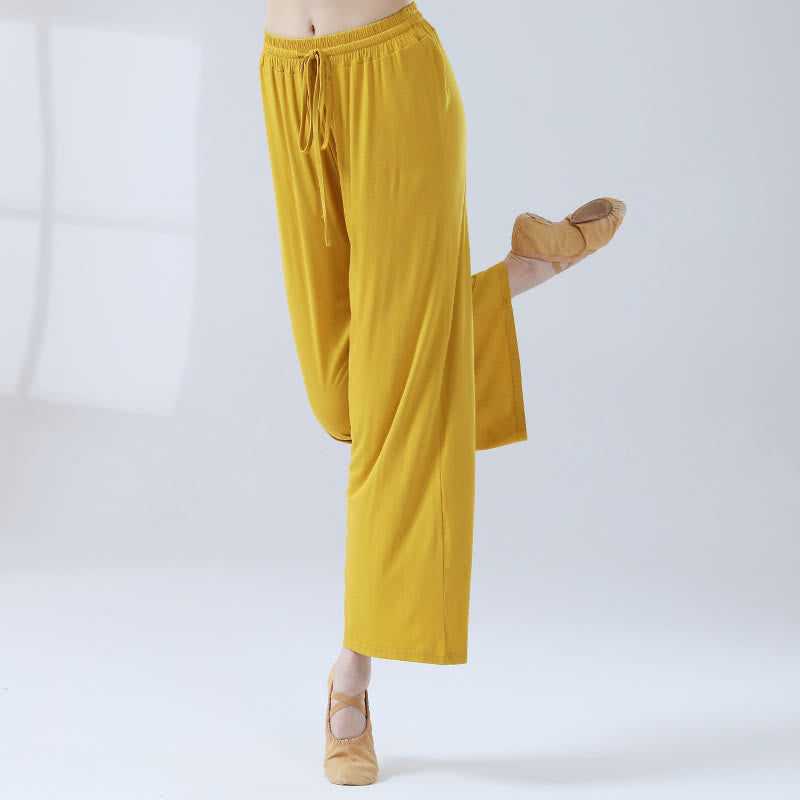 Mythstone Loose Modal Drawstring Wide Leg Pants For Yoga Dance