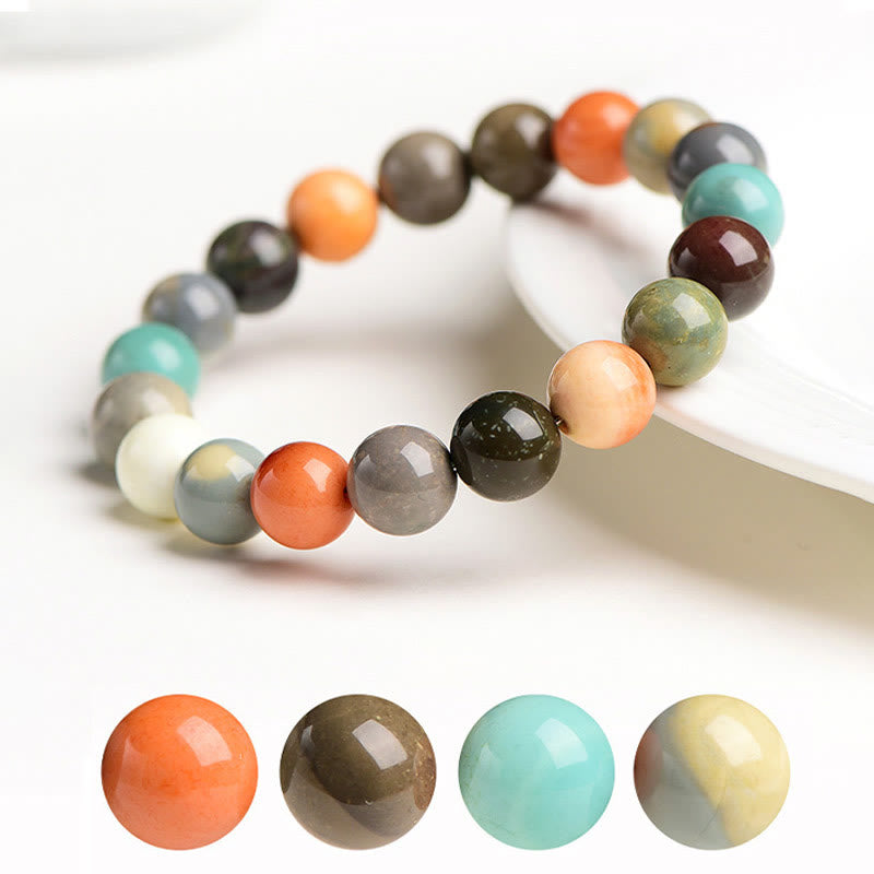 Mythstone Natural Colorful Alashan Agate Confidence Bracelet