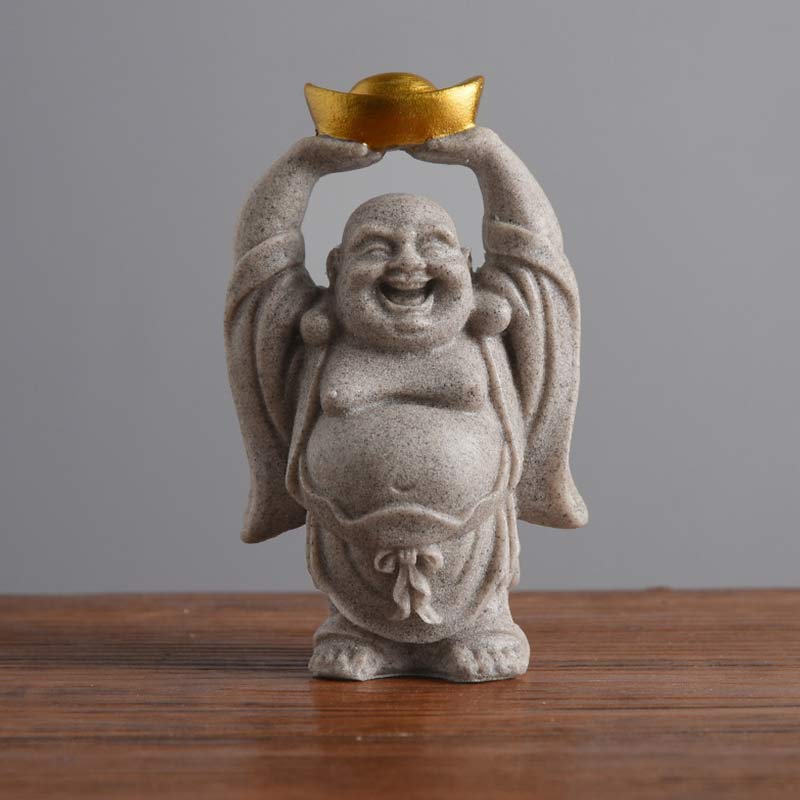 Mythstone Laughing Buddha Resin Statue Blessing Home Decoration