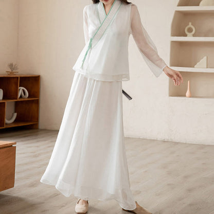 Mythstone Retro Prayer Zen Spiritual Meditation Practice Chiffon Clothing Women's Set