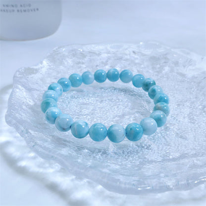 Pulsera de la confianza y la sabiduría de larimar natural Mythstone 