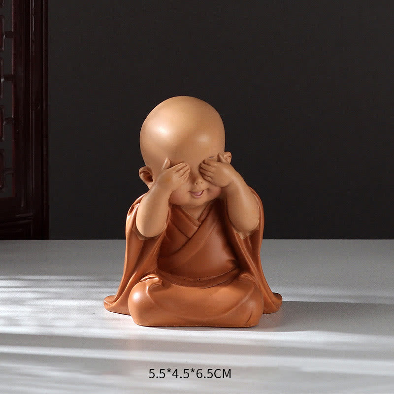 Mythstone Small Mini Meditation Praying Monk Serenity Resin Home Decoration