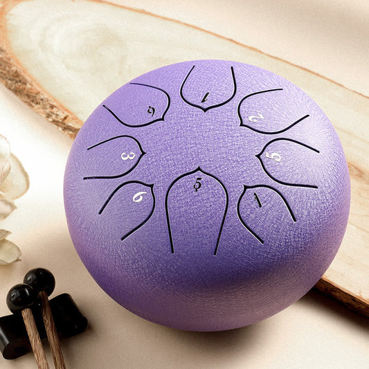 Mythstone Steel Tongue Drum Sound Healing Meditation Lotus Pattern Drum Kit 8 Note 6 Inch Percussion Instrument