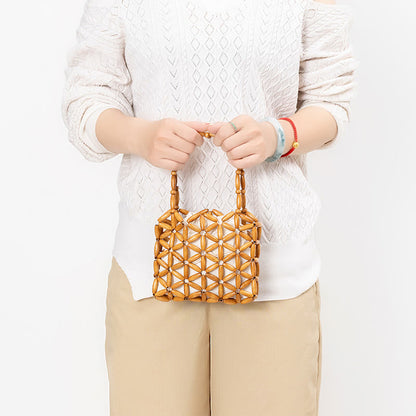 Mythstone Hand-woven Mini Wooden Beads Handbag