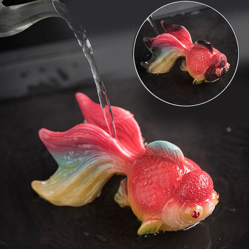 Mythstone Color Changing Koi Fish Resin Tea Pet Wealth Home Figurine Decoration