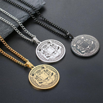 Animal Titanium Steel Chain Necklace Protection Pendant