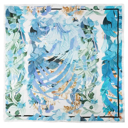 Mythstone Jungle Oil Painting Auspicious Clouds 100% Mulberry Silk Scarf Premium Grade 6A Double-sided Silk Neck Scarf