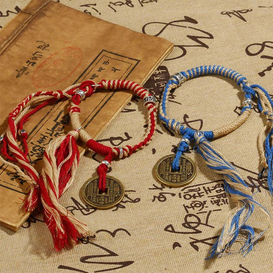 Pulsera trenzada hecha a mano con fantasmas de la montaña Mythstone que gastan dinero, riqueza y prosperidad