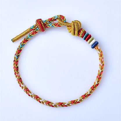 Mythstone Handcrafted Colorful Gold Healing Braid Rope Bracelet