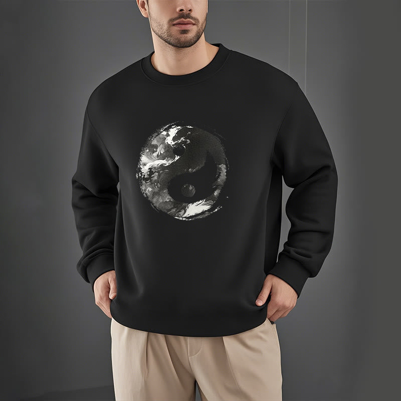 Mythstone Yin Yang Fleece Lined Polyester Sweatshirt