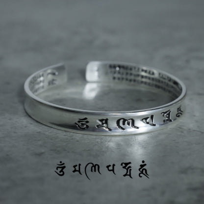 Mythstone Tibetan Mantra White Copper Bracelet