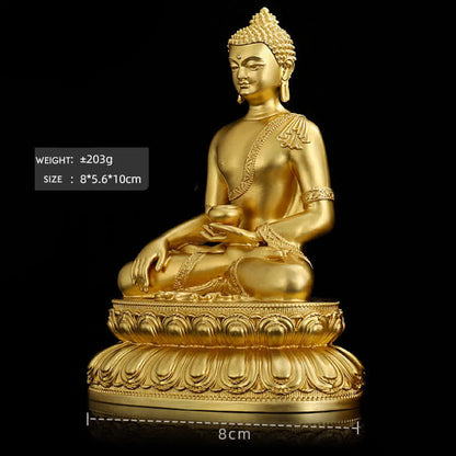 Mythstone Shakyamuni Amitabha Medicine Buddha Figurine Serenity Copper Statue Home Decoration