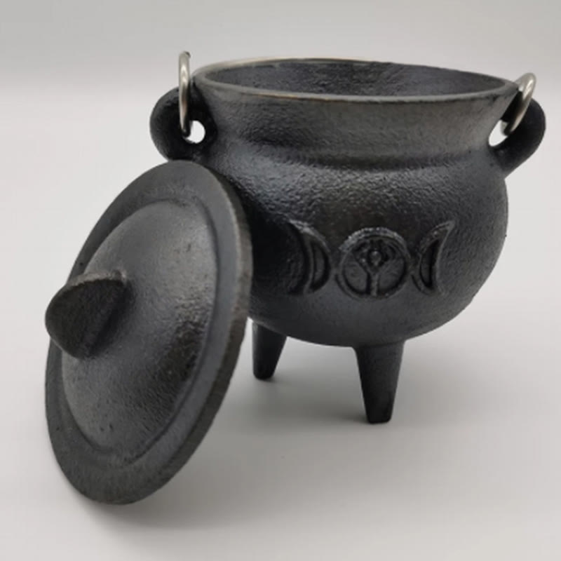 Mythstone Cast Iron Cauldron Prayer Altar Burning Holder Incense Sage Smudging Rituals Use Items