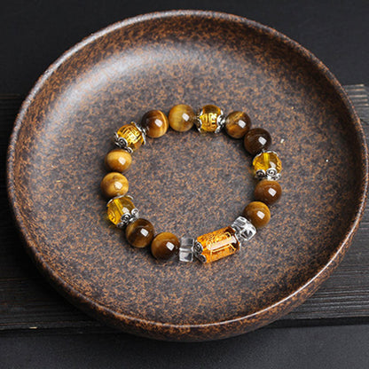 MythStone Tiger Eye Bead Fortune Prosperity Bracelet