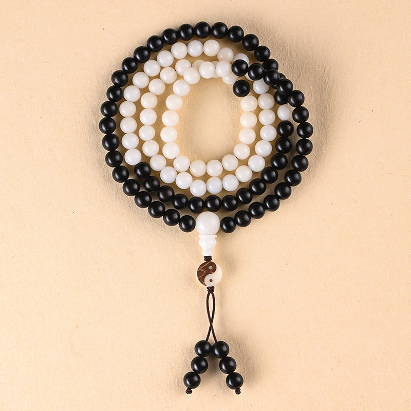 Mythstone Ebony YinYang Protection Necklace Mala