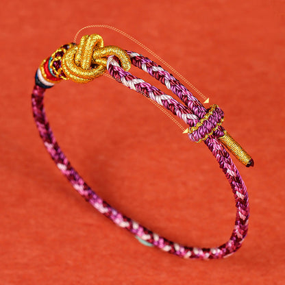 Mythstone Handmade Dunhuang Colorful Rope Protection Braid String Bracelet