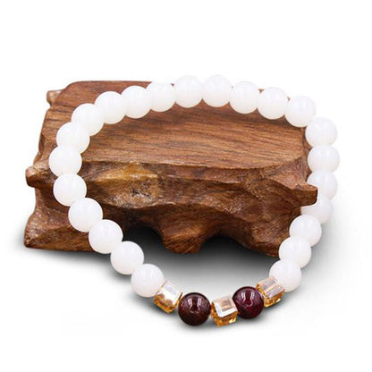 MythStone Natural White Jade Protection Bracelet