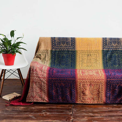 Mythstone Tibetan Floral Pattern Hand-Dyed Craftsman Blanket