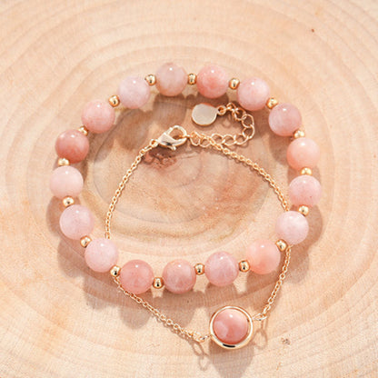 MythStone Sun Stone Strawberry Quartz Crystal Positive Bracelet