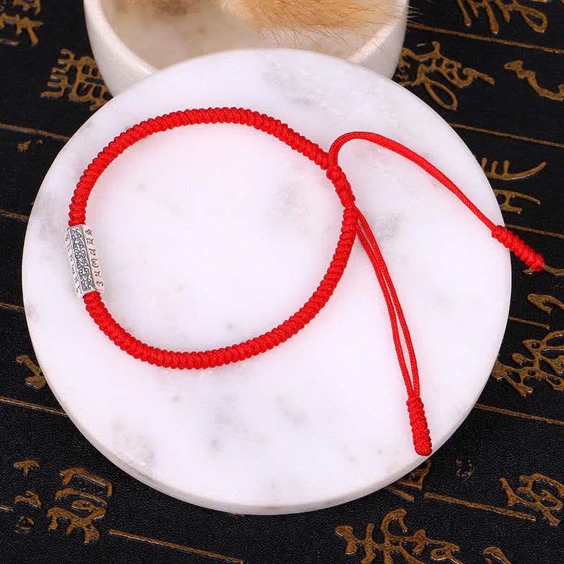 Mythstone Om Mani Padme Hum Luck Protection Red String Bracelet