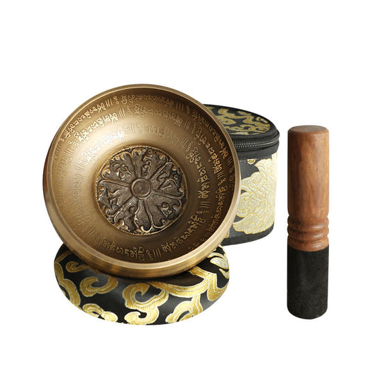 Mythstone Tibetan Meditation Sound Bowl Handcrafted for Healing and Mindfulness Singing Bowl Set