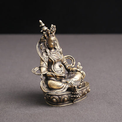 Mythstone Yellow Jambhala Bodhisattva Figurine Serenity Copper Statue Decoration