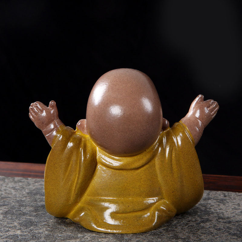 Mythstone Color Changing Laughing Buddha Resin Tea Pet Wealth Home Figurine Decoration