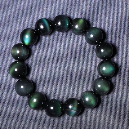 MythStone Natural Green Eye Obsidian Wealth Bracelet