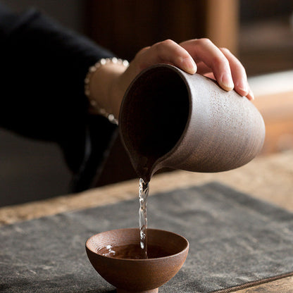 Mythstone Handcrafted Retro Brown Ceramic Teacup Kung Fu Tea Cup