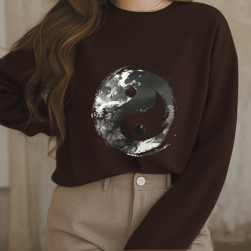 Mythstone Yin Yang Fleece Lined Polyester Sweatshirt