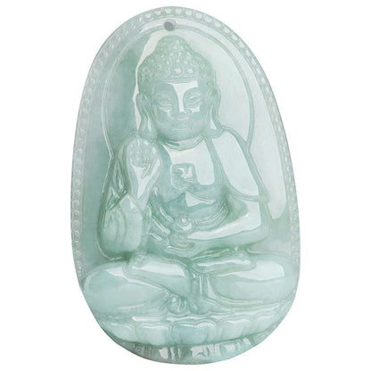 Colgante de jade de Buda natal del zodíaco chino con piedra mitológica que representa la prosperidad y la riqueza