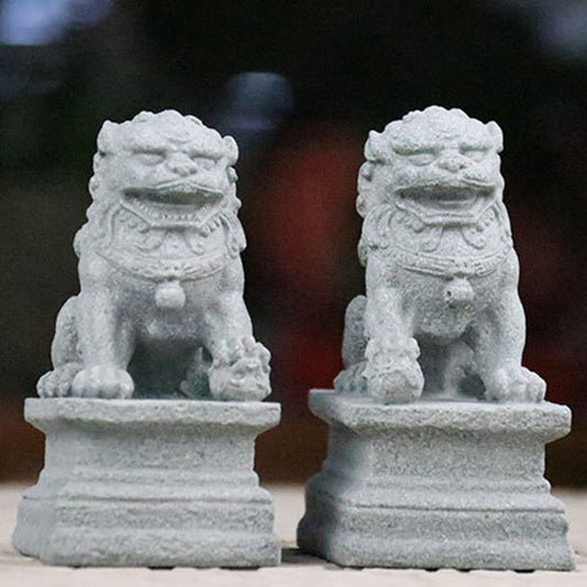 Mythstone Lion Fu Foo Dogs Elephant Ward Off Evil Blessing Home Decoration