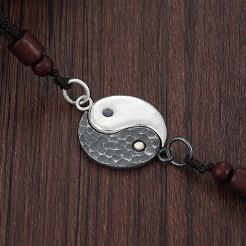 Mythstone 990 Sterling Silver Yin Yang Balance Harmony Necklace Pendant