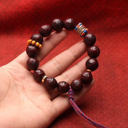 Pulsera de borlas con cuentas de semillas Bodhi de Mythstone y paz y calma