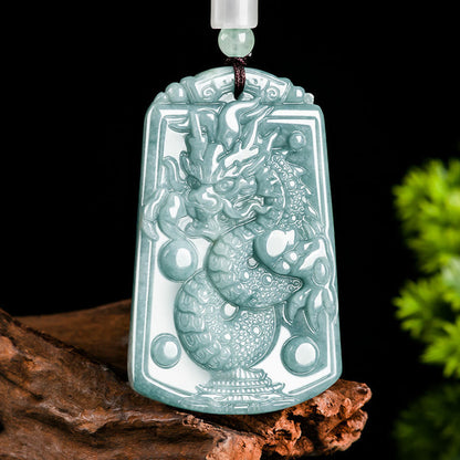 Mythstone Year Of The Dragon Chinese Zodiac Dragon Travels The World Jade Strength Necklace Pendant