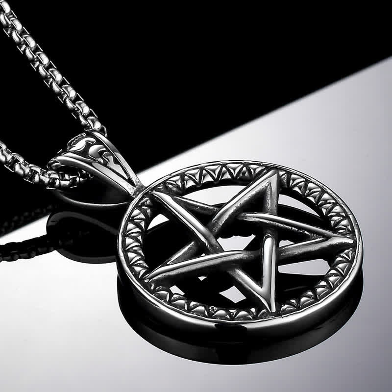 Mythstone Pentagram Titanium Steel Balance Necklace Pendant