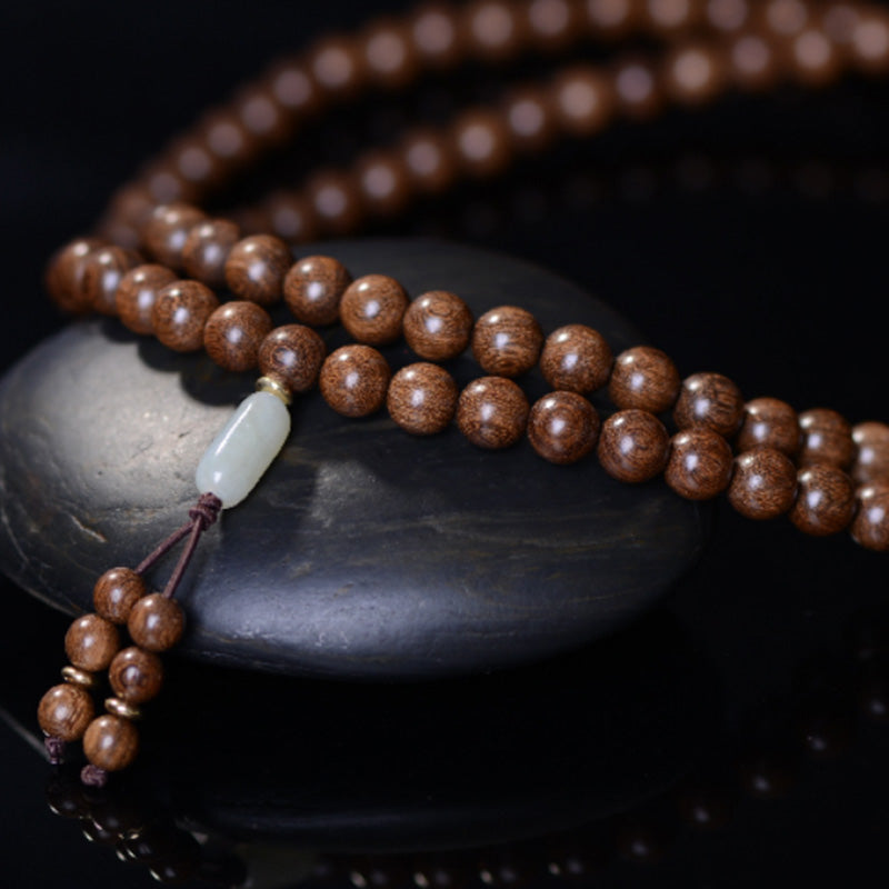 Mythstone 108 Mala Beads Rosewood Jade Calm Bracelet