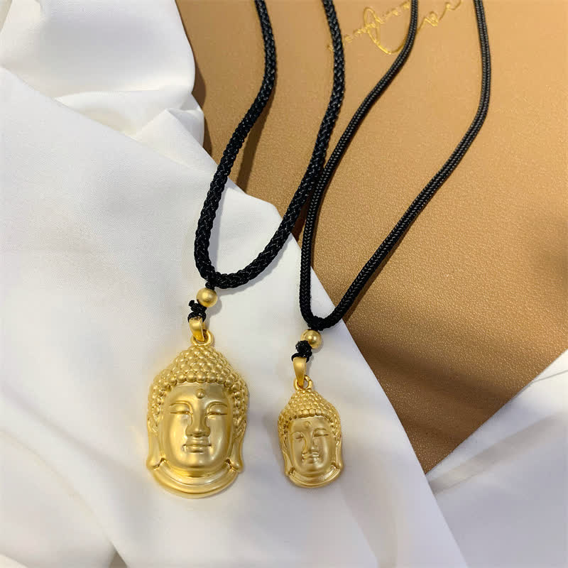 Mythstone Gold Buddha Copper Wealth Necklace Pendant