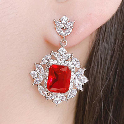 Mythstone Emerald Crystal Red Corundum Confidence Courage Ring Earrings Necklace Pendant