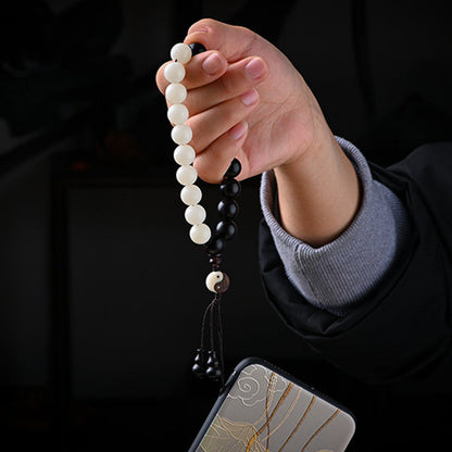 Pulsera decorativa con protección YinYang de ébano y piedra mítica