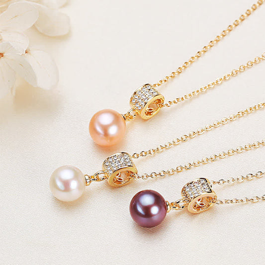 Mythstone Pearl Zircon Bead Peace Happiness Necklace Pendant