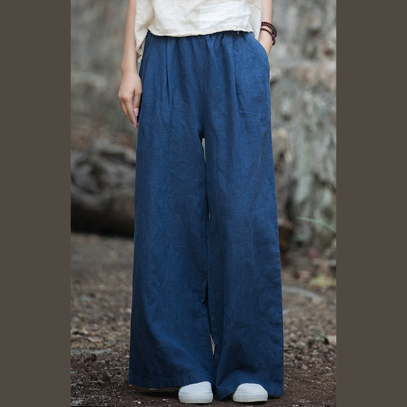 Pantalones de yoga casuales de pierna ancha retro Mythstone para mujer con bolsillos 