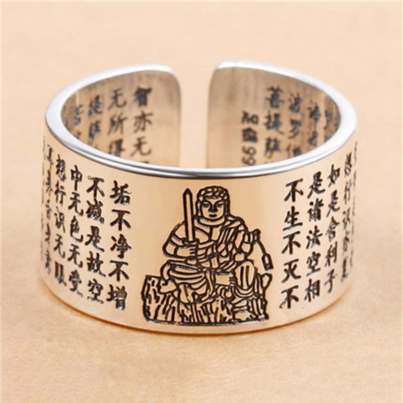 Mythstone FengShui Buddha Chinese Zodiac Protection Adjustable Ring