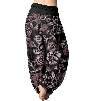 Mythstones  Numerous Flowers Pattern Women's Elastic Waist Harem Pants