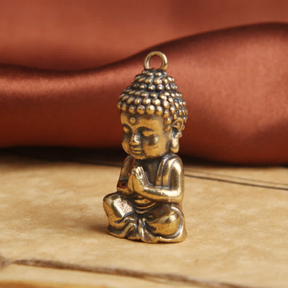 Mythstone Buddha Compassion Copper Keychain Pendant Decoration