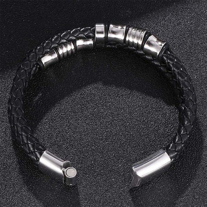 Mythstone Layered Leather Weave Fortune Bracelet