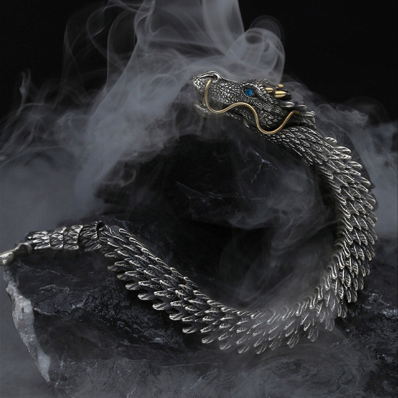 MythStone Nordic Dragon Handmade Amulet Luck Protection Chain Bracelet