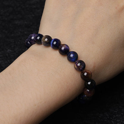 Mythstone Natural Purple Tiger Eye Protection Strength Bracelet