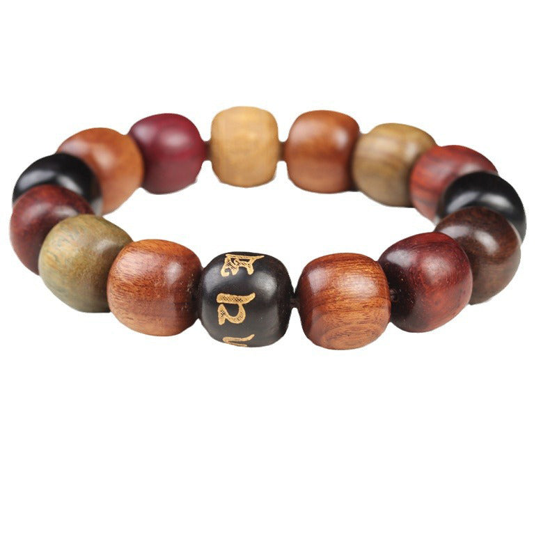 Mythstone Tibet Various Wood Om Mani Padme Hum Purity Bracelet