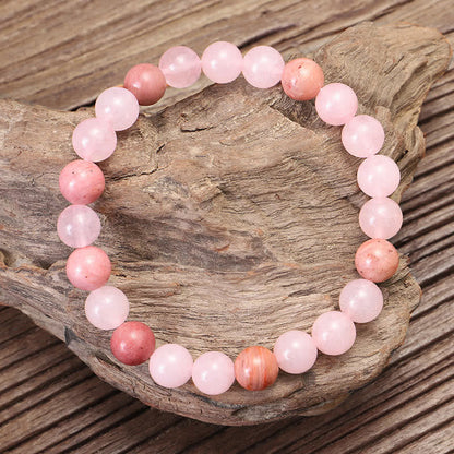 Mythstone 108 Mala Beads Pink Crystal Love Tassel Bracelet